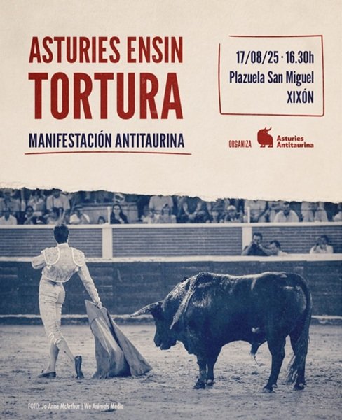 AnimaNaturalis (@animanaturalis) on Twitter photo 🔴 ¡Es hoy! Este domingo a las 16:30h nos unimos a la manifestación convocada por <a href="/AsturiesAntitau/">Asturies Antitaurina</a> en Xixón.
📍 Plazuela San Miguel
✊🐂 ¡Xixón ye antitaurina! La tortura nun ye cultura! 🔴 ¡Es hoy! Este domingo a las 16:30h nos unimos a la manifestación convocada por <a href="/AsturiesAntitau/">Asturies Antitaurina</a> en Xixón.
📍 Plazuela San Miguel
✊🐂 ¡Xixón ye antitaurina! La tortura nun ye cultura!