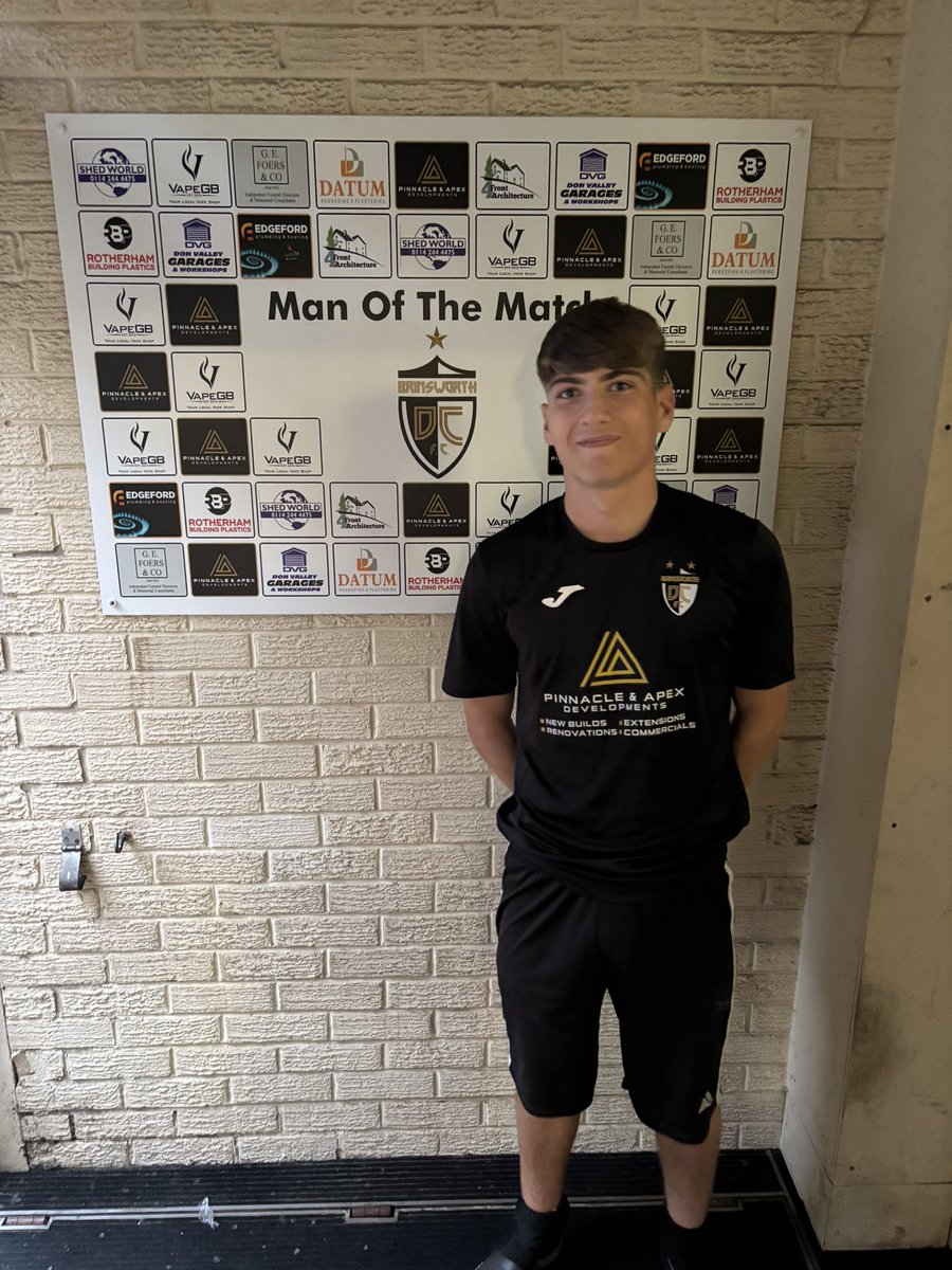 ⚽️Thursday’s Man of The Match⚽️

Ewan Chatterley 

Thanks to this years sponsors:
Pinnacle &amp; Apex Developments LTD
Shed World Sheffield Yorkshire
Don valley garages and workshops
Rotherham Embroidery &amp; Printing