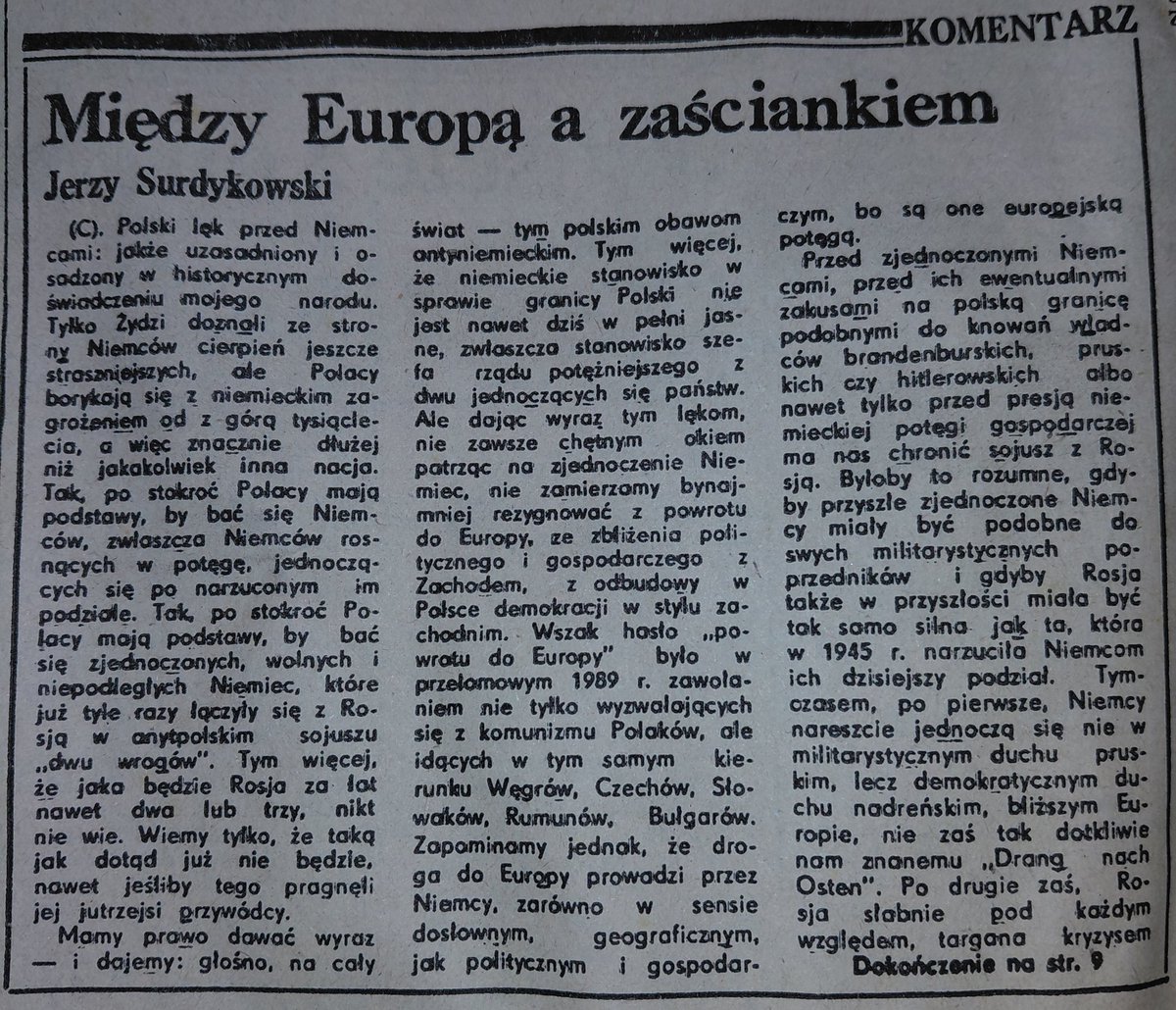 piotreklyzwa's tweet photo. @Jakub_moscicki Tu można sięgnąć pamięcią, jak i dlaczego utworzyły się dwa główne dziś obozy polityczne 🇵🇱
Rzeczpospolita nr 70 z dnia 23 marca 1990 r. Znalezione w piwnicy dziadka
🧐 #antyrama https://t.co/seSAgiabKi