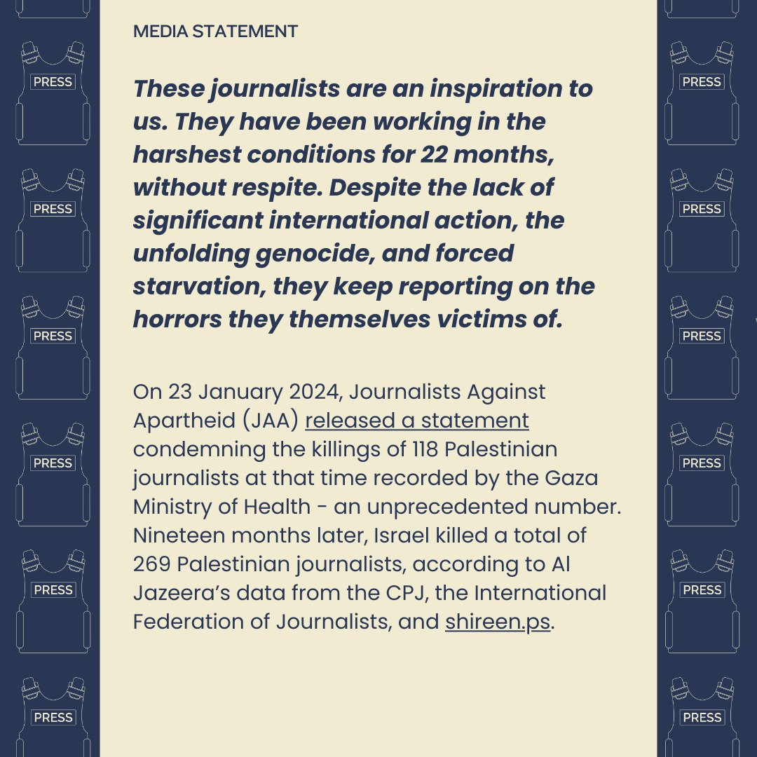 Cape Town journalists and supporters, we need you. If you're going to the Sea Point Palestine march today at 15:00, please consider walking with journalists. We could also do with volunteers (if you can). Please RSVP on this form so we know to expect you. forms.gle/kQ1RTqeknBk6Qk…