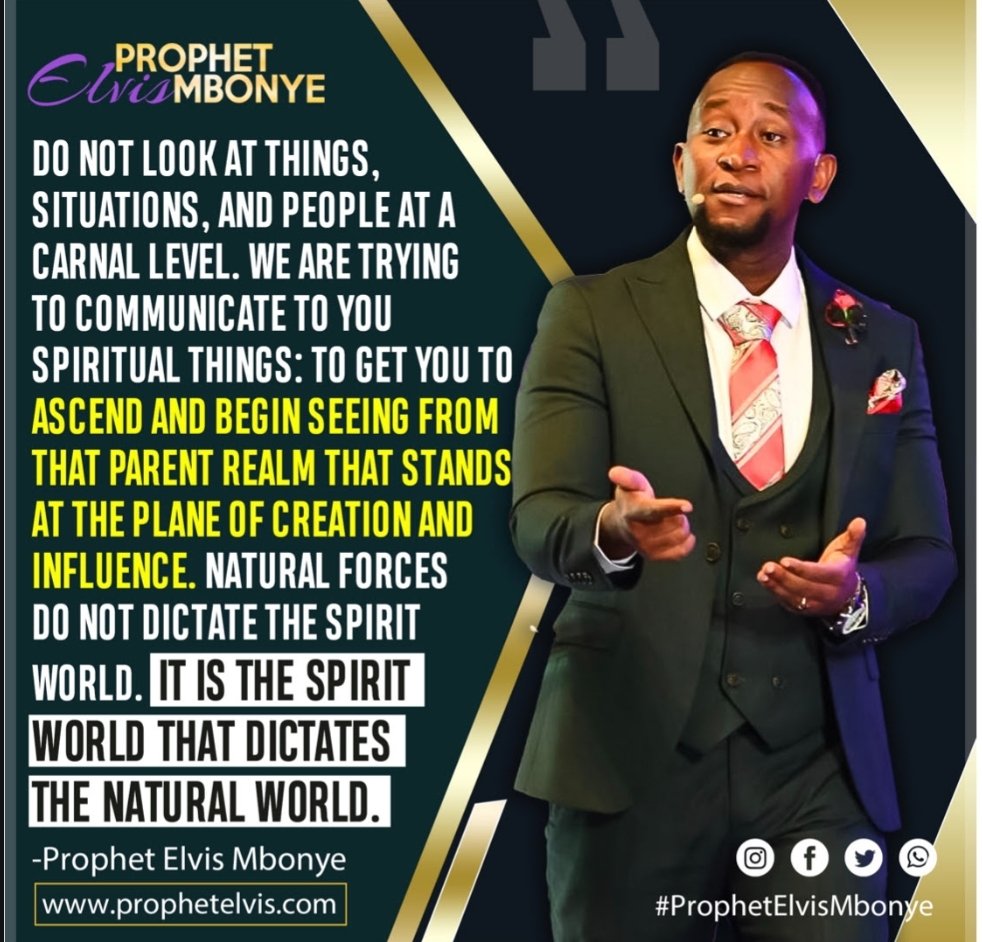 LIFE IS SPIRITUAL!
Do not be misled, there's absolutely nothing on the visible plane of our five senses that didn't originate from the spirit world. 

And so you rather run all the affairs of your life, whether relationships,  business,  career or health, in that revelation.
