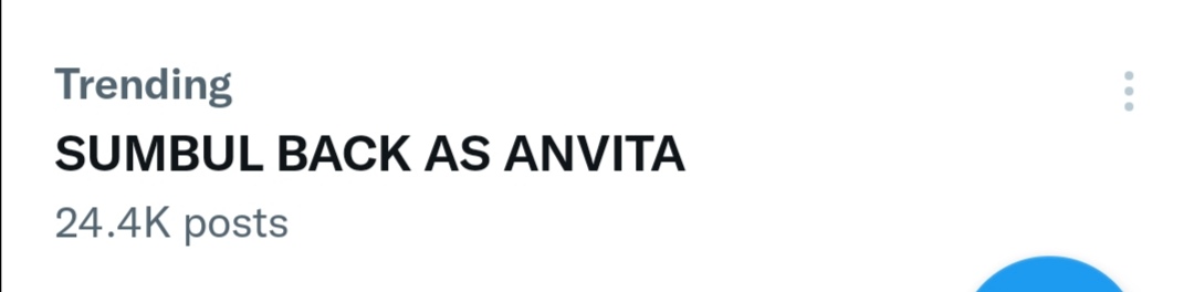 SUMBUL BACK AS ANVITA