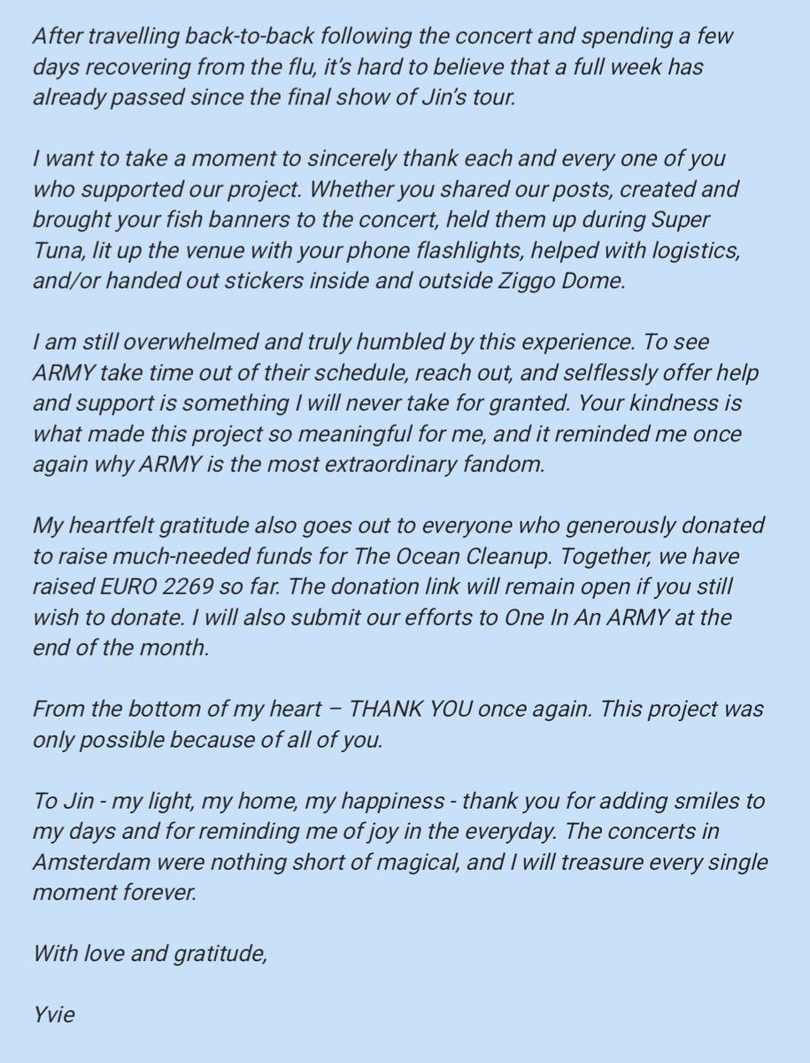 #SUPERTUNA_ARMYOCEAN for Jin in Amsterdam 💜 tweet media