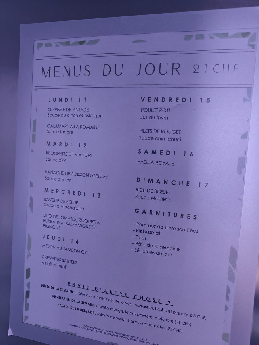 Menús del dia a Lausanne. 22€ al canvi. Els sous suïssos són una mitjana del 191% més alts que a Espanya.
Puta Espanya, puta Catalunya, i que us donin a tots els de "els països petits no funcionen" i als de la "Catalunya dels 10 milions"