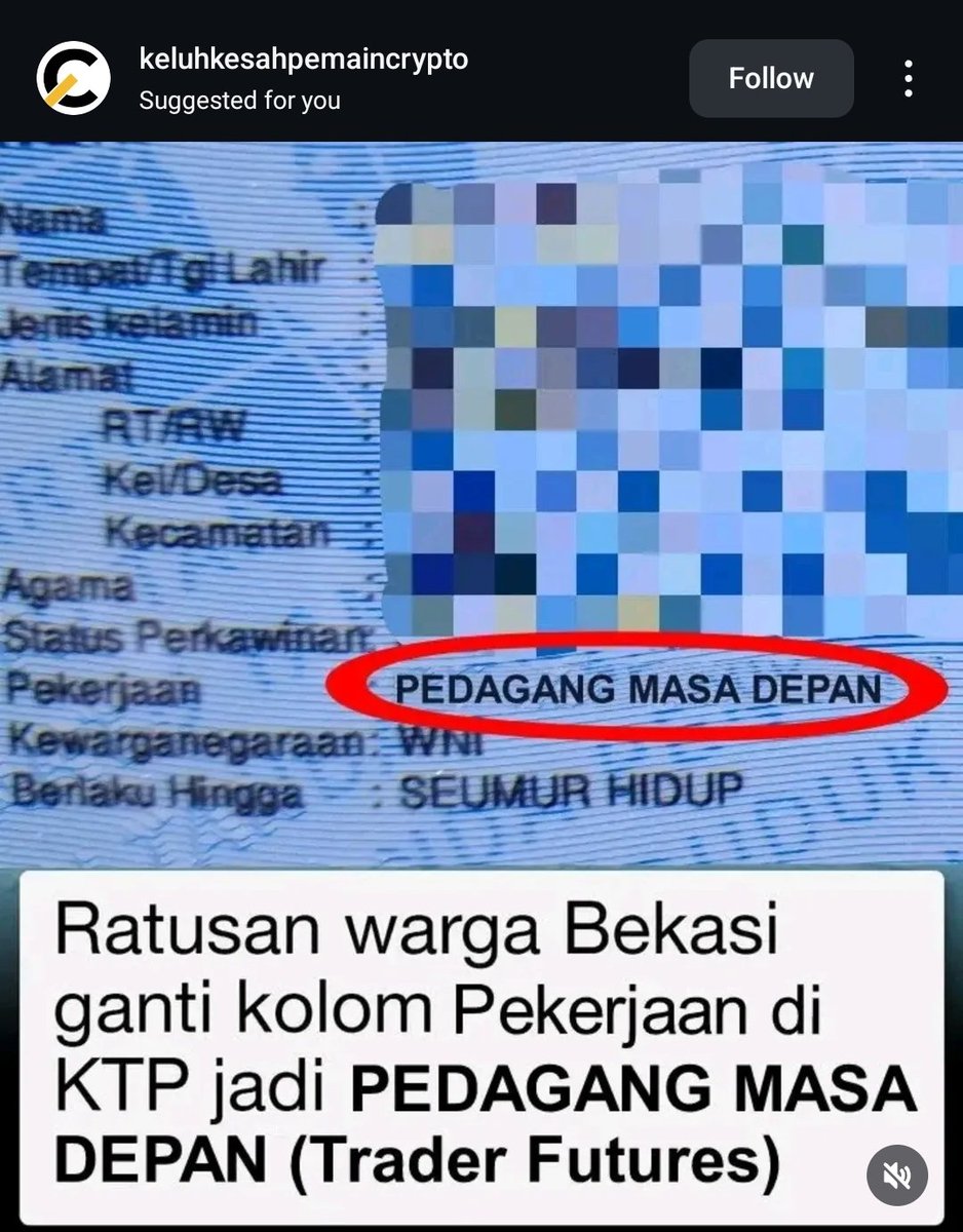 Anjay pekerjaannya Pedagang Masa Depan (Alias Futures Trader 🤣)

Source: ig keluhkesahpemaincrypto