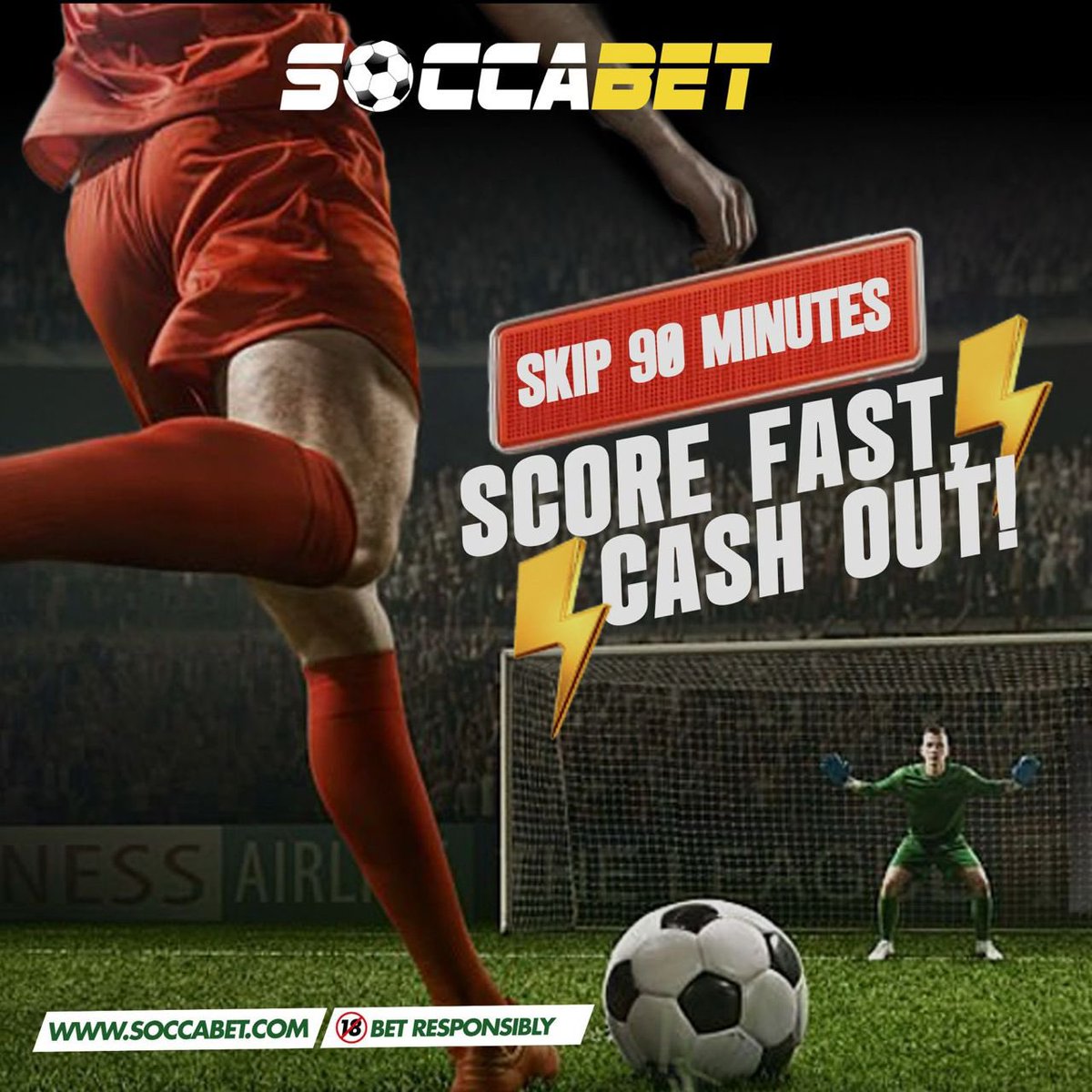 No need to wait till 90 minutes! With Soccabet’s Score Faster promo, your Over 2.5 Goals bet pays out once 2 goals are scored in the first 30 minutes. Quick wins, quick cash!
👉 soccabet.com/?ref=trends+
#Soccabet