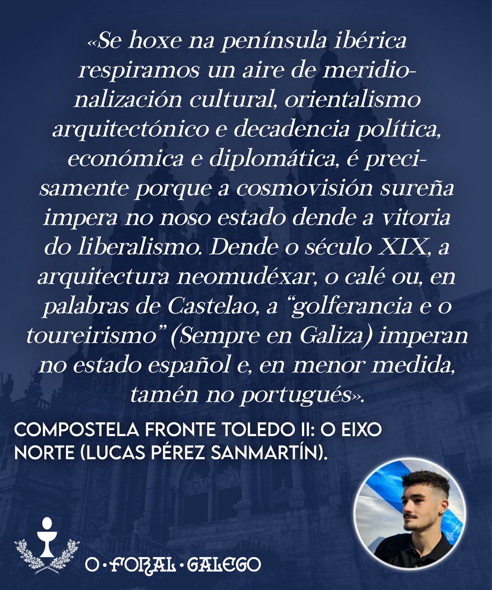 o_foral_galego's tweet image. «Compostela fronte Toledo II: O eixo norte». Por Lucas Pérez Sanmartín.

Podes ler o artigo no noso sitio:
oforalgalego.substack.com/p/compostela-f…
•
•
•
#galicia #galiza #galeguismo #nacionalismo #tradicionalismo #actualidade #Politica #Economía #antiglobalismo #oforalgalego