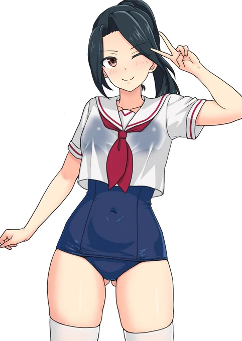 特に意味もないセーラースク水が薫子さんを襲う #アリスギアお絵かき