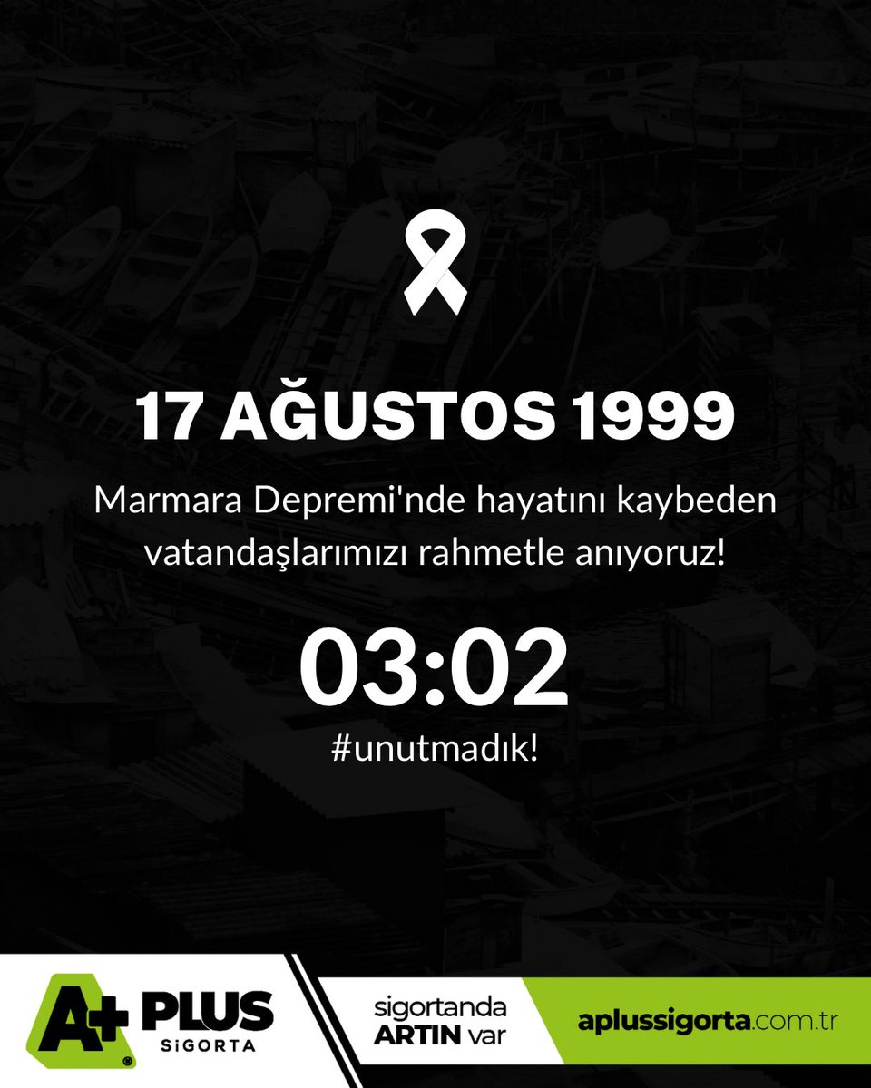 17 Ağustos 1999 Marmara Depremi’nde hayatını kaybeden tüm vatandaşlarımızı rahmetle anıyor, yakınlarına başsağlığı diliyoruz.
Afetlere karşı bilinçli, hazırlıklı ve dayanıklı bir toplum için hep birlikte çalışmaya devam etmeliyiz.