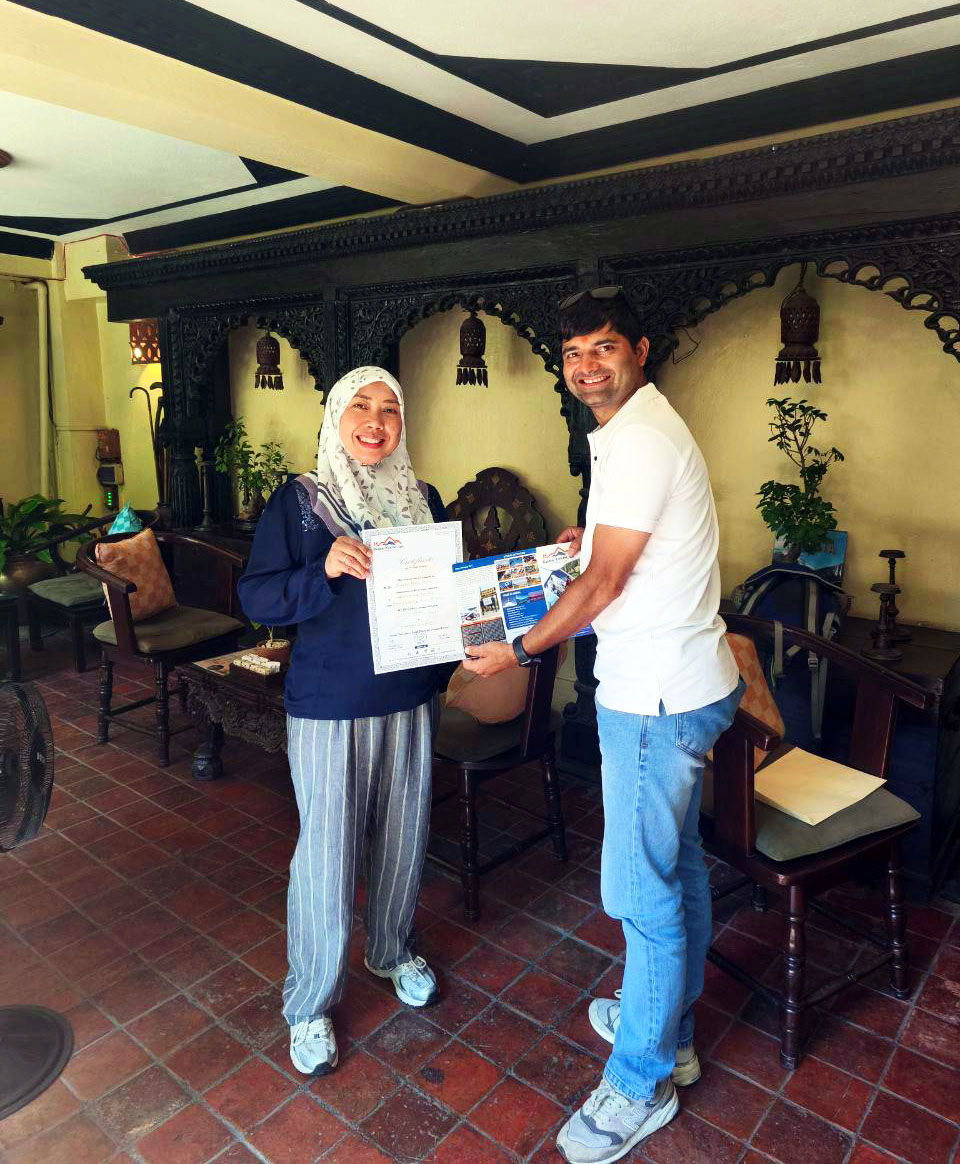 Namaste and Warm Greetings from Kathmandu, Nepal. 🙏

This afternoon we awarded a certificate of achievement to our ever vibrant travelers from the Brunei Darussalam for their successful completion of Annapurna Base Camp Trek with us.

#Trek | #TheHimalayas | #ABC | #Nepal