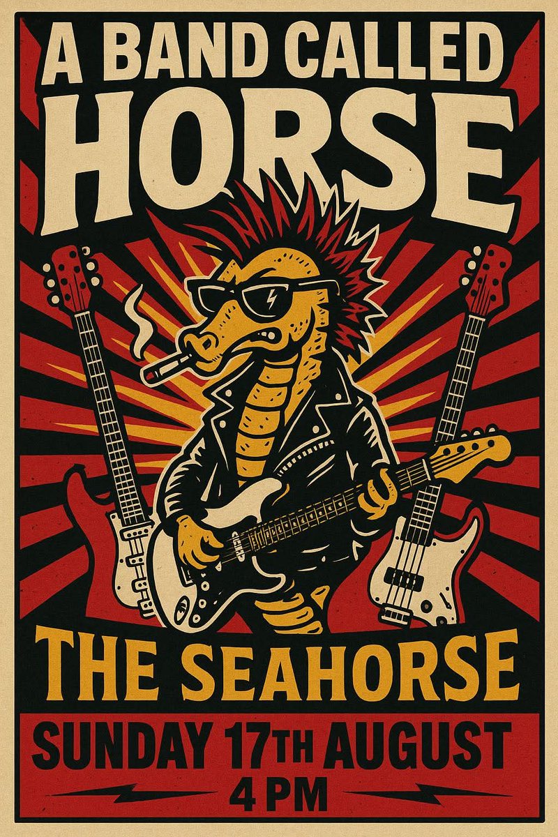 𝗟𝗜𝗩𝗘 𝗠𝗨𝗦𝗜𝗖 🎸 | At a loss for something to do this afternoon? The Seahorse welcome Southern Rock group 'A Band Called Horse' today.
Covering Southern rock classics from Lynyrd Skynyrd, Blackfoot, ZZ Top, CCR, The Eagles, Steve Earle, Neil Yound and Tom Petty.
4pm start