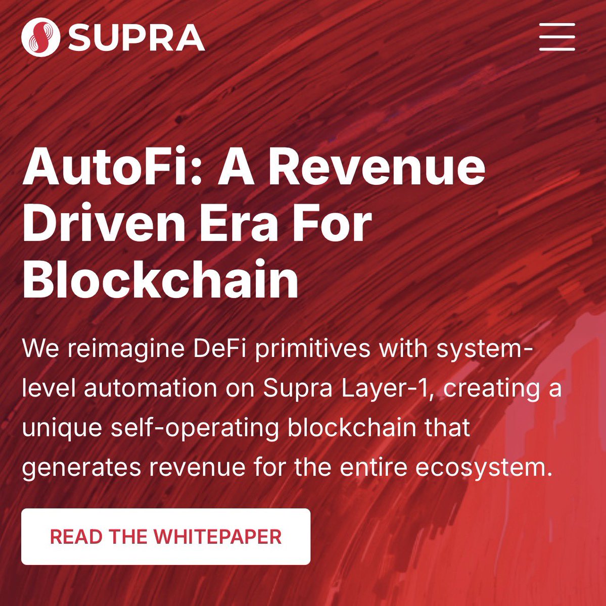 tanthanhx's tweet photo. From DeFi to AutoFi – SUPRA’s Big Leap https://t.co/AYu4nGOj2m