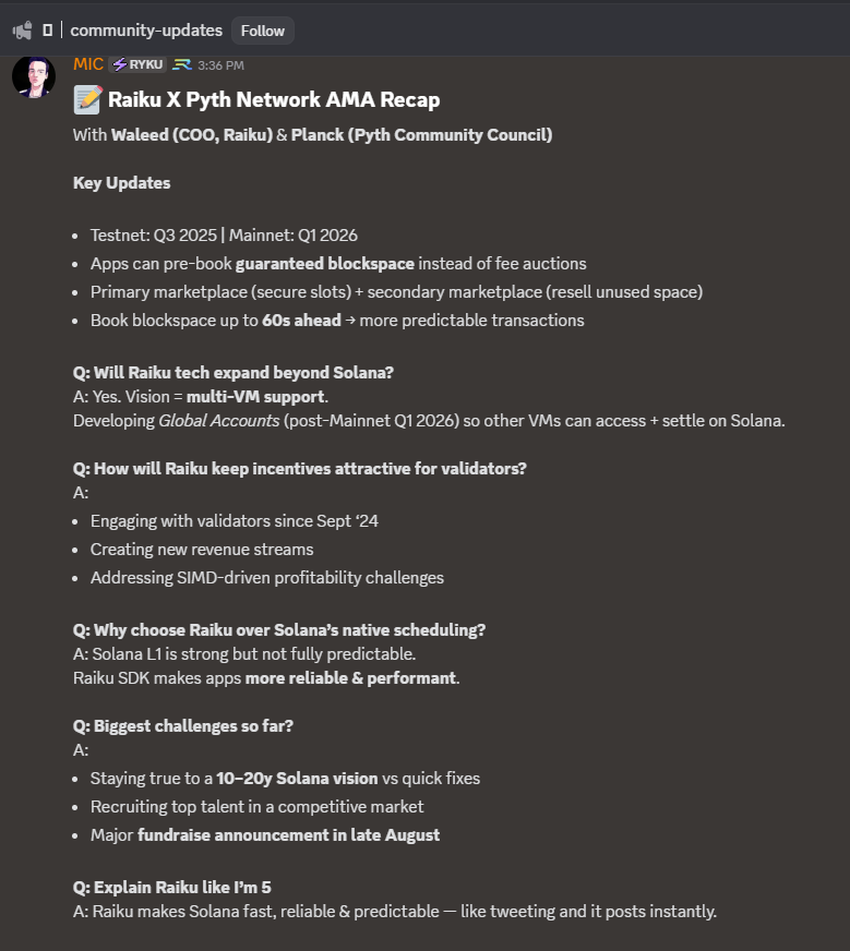 DuckBall (@duckk9x) on Twitter photo Everyone now can view the Recap AMA Raiku X <a href="/PythNetwork/">Pyth Network ๐ฎ</a> on our Discord
โก๏ธ Join Raiku now: discord.com/invite/raikucom
or get ready to feel like youโre living in the B.C. era after August Everyone now can view the Recap AMA Raiku X <a href="/PythNetwork/">Pyth Network ๐ฎ</a> on our Discord
โก๏ธ Join Raiku now: discord.com/invite/raikucom
or get ready to feel like youโre living in the B.C. era after August