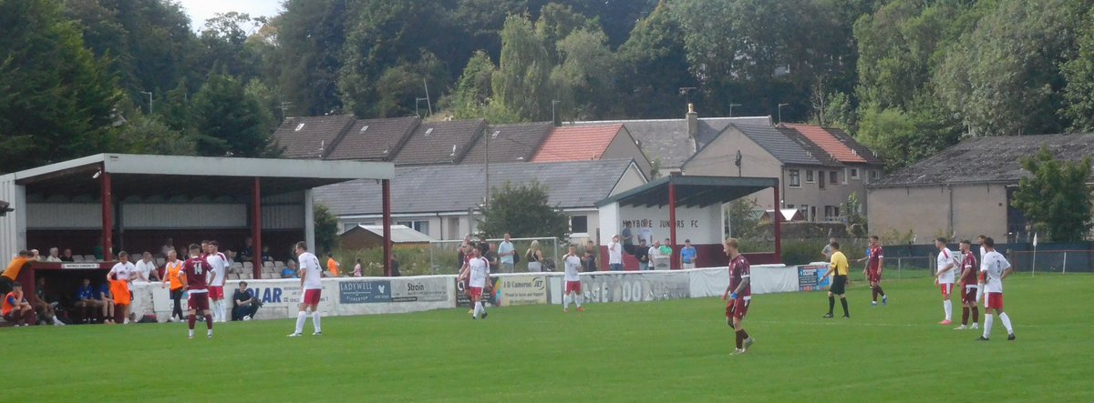 A very disciplined performance from <a href="/hawshob/">Hill of Beath Hawthorn FC</a> ensured a comfortable 3-0 win at <a href="/maybolejnrsfc/">Maybole Juniors Football Club (The Bole)</a> in the First Round of the South Challenge Cup.  Smith, Bridgeford and Watt scored for Haws.   Lovely ground and welcoming people at Maybole.