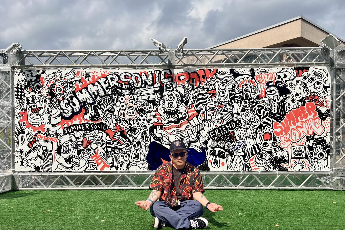 サマソニ、バチバチに描き上げる事ができましたー🔥🔥🔥
約6時間で完成です🐘

#summersonic
#summersonic2025