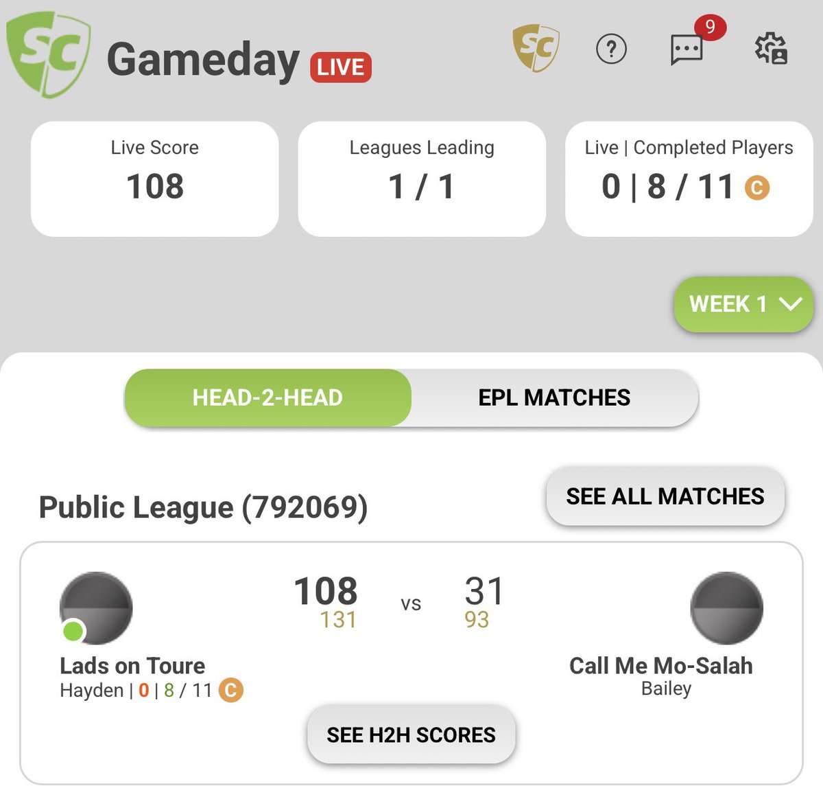 #SuperCoachEPL what’s a good score before these Sunday night games ?? 

on 108 with 3 players left 

Whats everyone on atm ?
