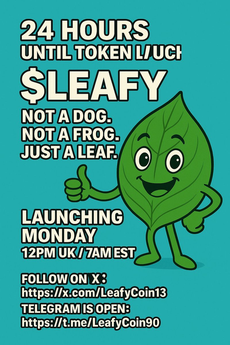 LeafyCoin13's tweet photo. @tvbzify Follow page X and wait for the token  
🚀🌋🔥
#LEAFY https://t.co/DN0wKrcLcn