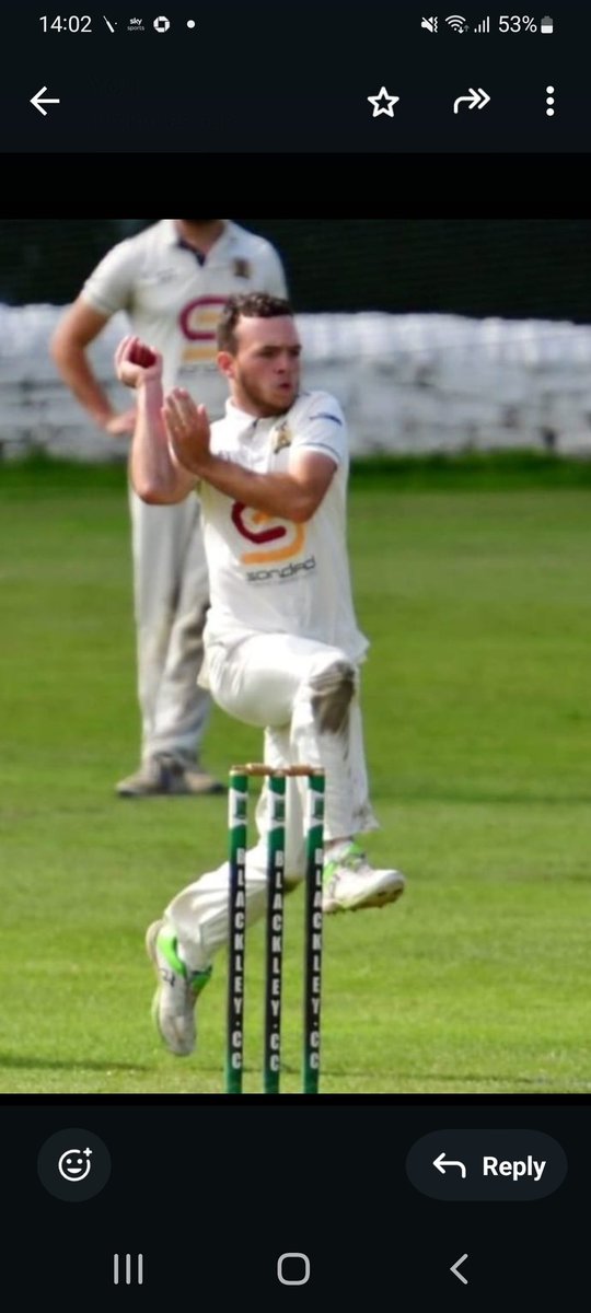Just passed 50 wickets for the season. Over 300 now over the past five seasons, cracking effort lad. 🏏💪