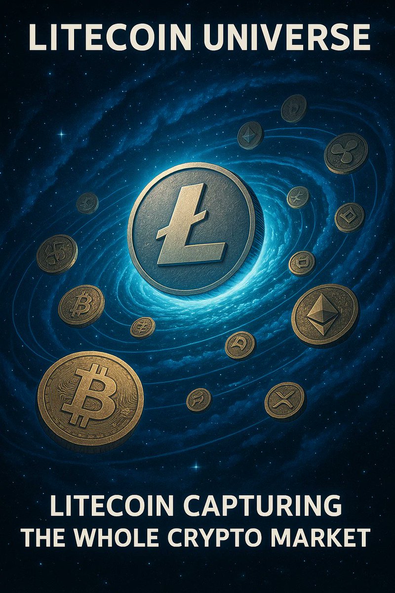 ⚡ Litecoin Universe – The Silent Giant of Crypto ⚡

🔹 OG Status – Born in 2011, the silver to Bitcoin’s gold 🪙
🪙 Silver coin orbiting around a golden BTC sun
🔹 Speed Demon – 4x faster block time than Bitcoin ⚡
🚀 Rocket with LTC logo racing past BTC truck

🔹 Scarcity