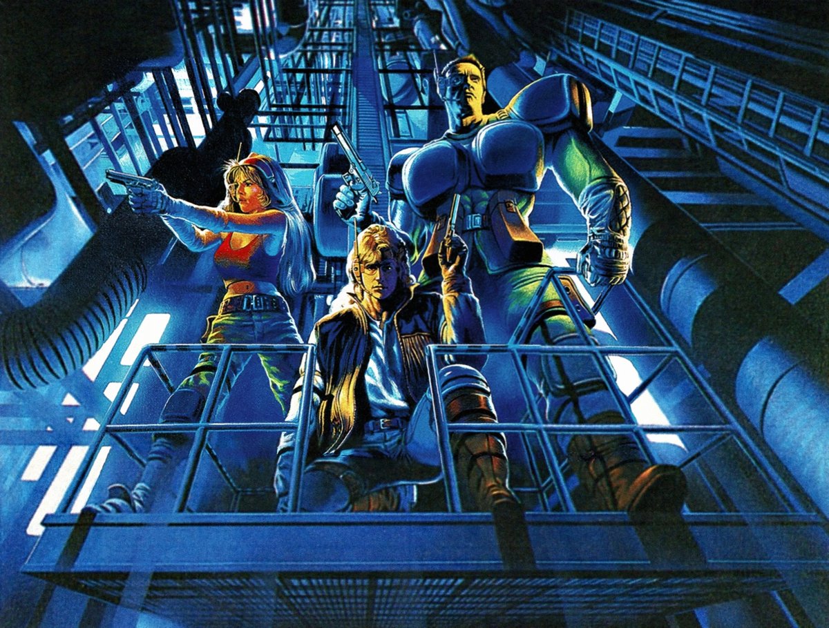 peachflavor3d's tweet photo. My attempt to restore the artwork of #ElevatorAction Returns used on the cover of the #SegaSaturn release in Japan as well as for advertising. Used different sources to fill in bits, taking some liberties, applying the usual upscale/clean/retouch combo. No clue on the artist. https://t.co/qDN5tMVeQr