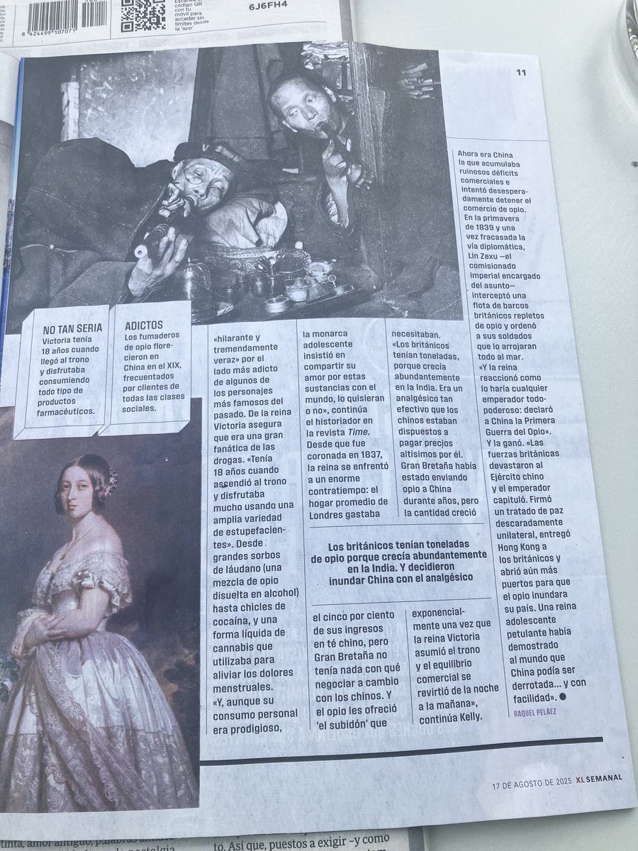 Para no perdérselo hoy en ⁦<a href="/XLSemanal/">XLSemanal</a>⁩ de los diarios del grupo Vocento. La historia del Reino Unido como el mayor traficante de drogas, que llevó a la primera Guerra del Opio contra China