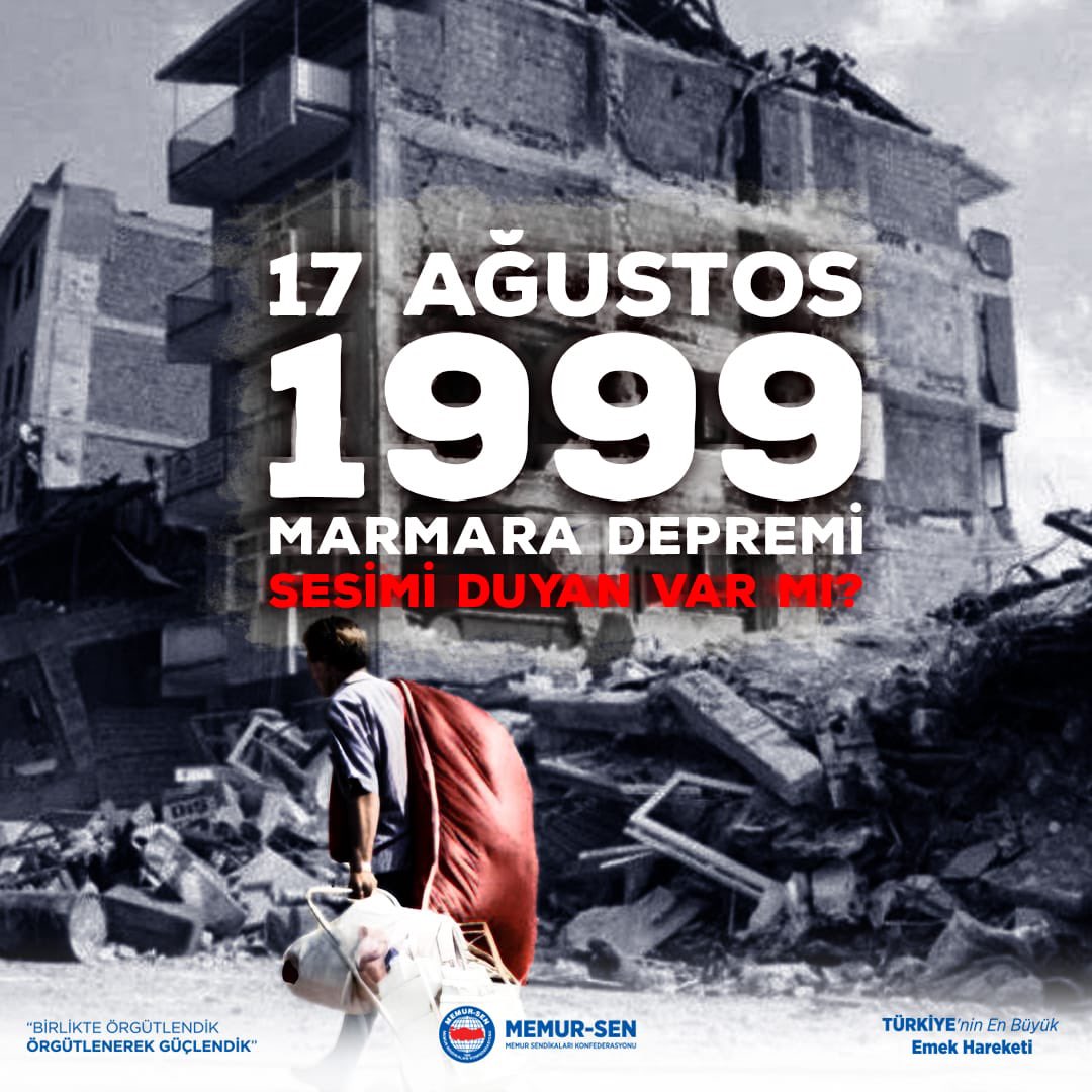 _aliyalcin_'s tweet photo. 17 Ağustos 1999 Marmara Depremi’nde hayatını kaybeden vatandaşlarımızı rahmetle anıyorum.

Milletimizin hafızasında silinmez izler bırakan bu büyük felaket, bizlere afetlere karşı bilinçli, hazırlıklı ve dayanışma içinde olmanın hayati önemini bir kez daha hatırlatıyor.

Milletçe el ele vererek, benzer acıların bir daha yaşanmaması için hep birlikte sorumluluk üstlenmeye devam etmeliyiz.

#MarmaraDepremi