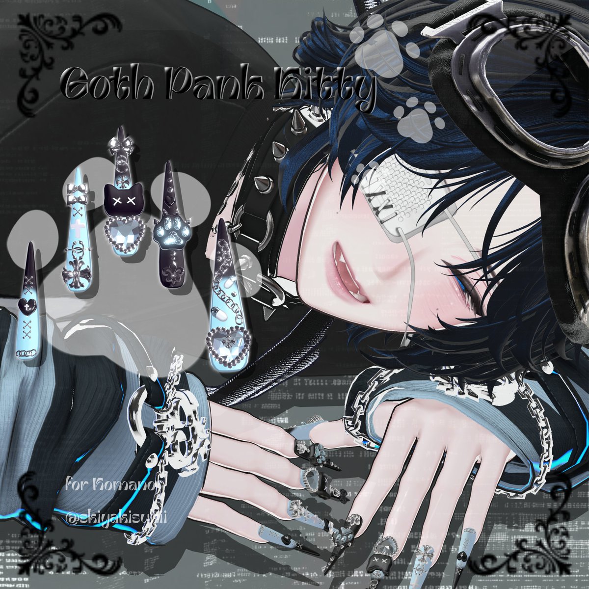 ／
💅新作ロングネイル
プレゼント企画🎁
＼

🐈‍⬛ Goth Pank Kitty Long Nail ⛓️

◾参加条件
・RP+follow
→ 3名様にプレゼント🎁
+BOOTHの♥50につき1名追加

━━ 期限：8/20まで ━━
ownpath.booth.pm/items/7296992
━━━━━━━━━━━━━━━━
#VRChat #booth_pm