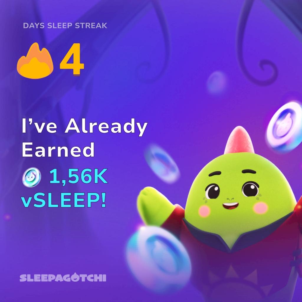 lelong491's tweet photo. Got a sleep streak and vSLEEP!
Join me on Sleepagotchi.
https://t.co/jKY6cb0Wlp https://t.co/V0bvfcjB2h