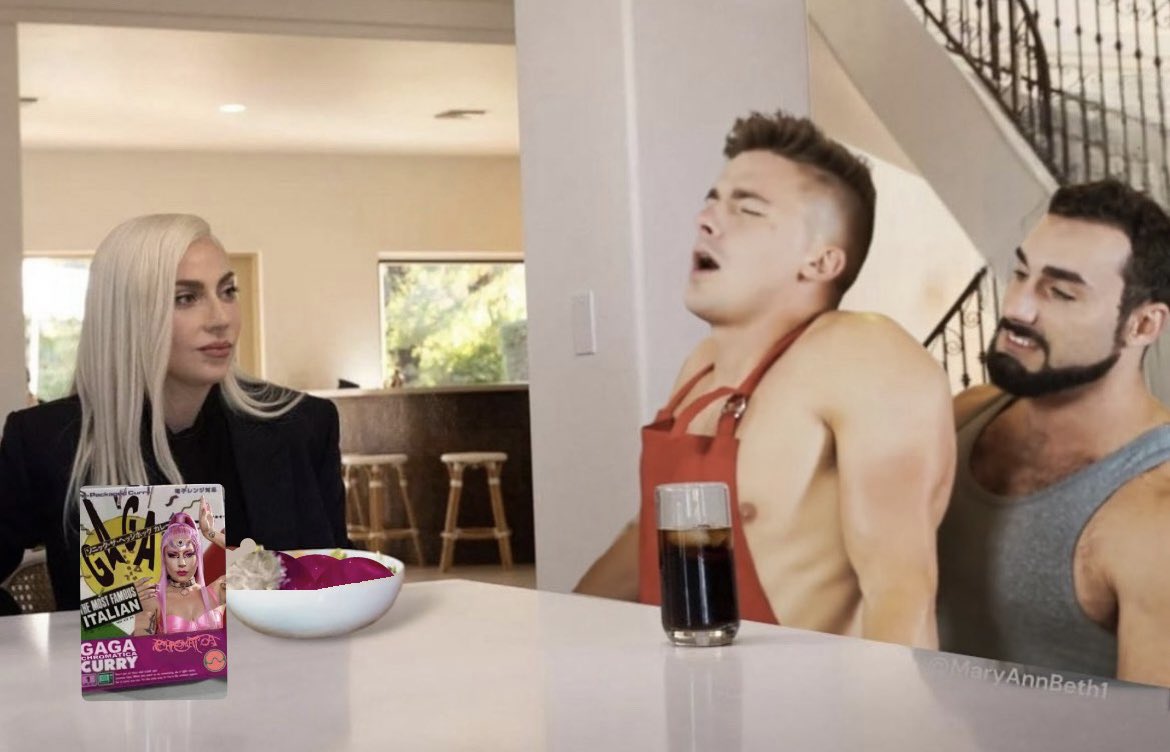 charlewincomedy's tweet photo. right in front of my chromatica curry? https://t.co/DveWElTODu