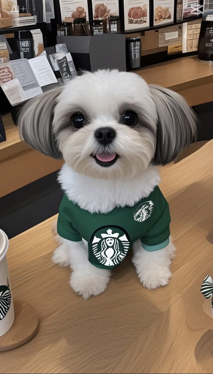 iamoreokun's tweet photo. いらっしゃいませ☕️🍪✨
カフェ店員さんです🐶✨ https://t.co/tIZu0UECtR