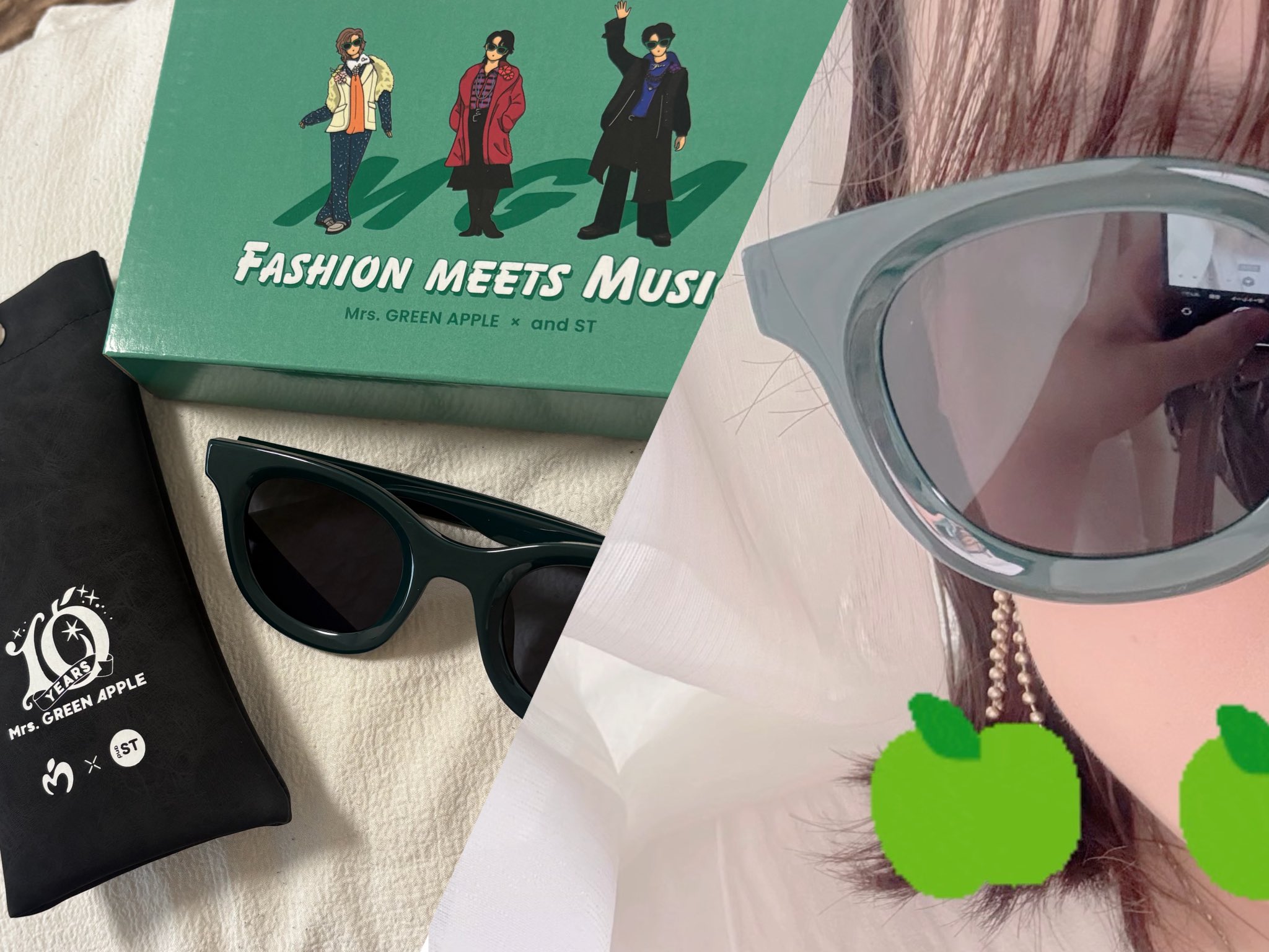 【Mrs. GREEN APPLE × and ST】コラボサングラス ミセス and STにてMrs. GREEN APPLEデビュー10周年を記念した コラボ