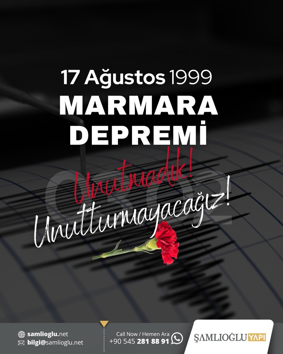 🌟Şamlıoğlu Group🌟
📱0 545 281 88 91
🌍 samlioglu.net
◽️
#17Ağustos #MarmaraDepremi #Unutmadık #Unutmayacağız #Deprem #ŞamlıoğluYapı #Malatya #Akçadağ #Arapgir #Arguvan #Battalgazi #Darende #Doğanşehir #Doğanyol #Hekimhan #Kale #Kuluncak #Pütürge #Yazıhan #Yeşilyurt