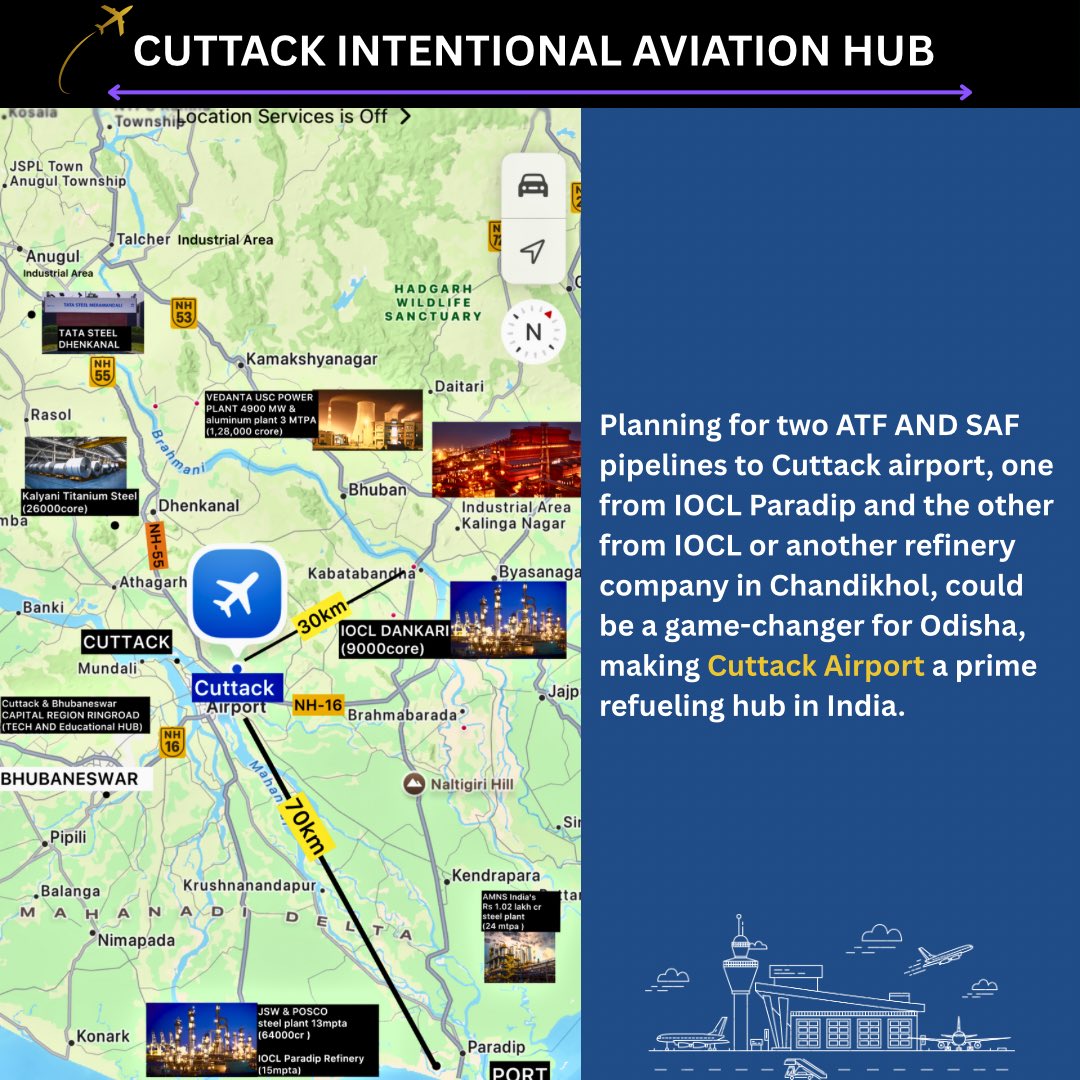 Today we will know

How can #Cuttack_airport become the premier refueling hub for #Sustainable_Aviation_Fuel and #Aviation_Turbine_Fuel?

<a href="/MoCA_GoI/">MoCA_GoI</a> <a href="/DGCAIndia/">DGCA</a> <a href="/icao/">ICAO</a>