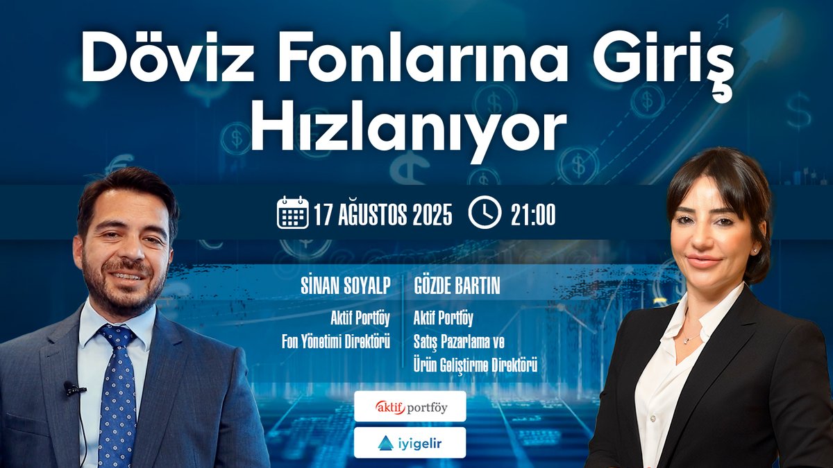 📢Pazar akşamlarının geleneksel yatırım fonları canlı yayını FonCu'da bu akşam <a href="/aktif_portfoy/">Aktif Portföy</a> yöneticilerini ağırlıyoruz.

📅17 Ağustos 2025
⏰21:00

🎥İyi Gelir Youtube Kanalı
📍youtube.com/live/ma5nKoJqZ…

#foniyigelir #yatırım #döviz #dövizfonu