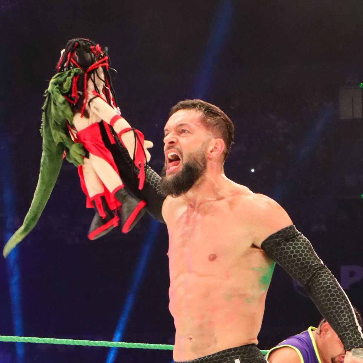 WWEIndia's tweet photo. Demonito = Unleashed! 😈 

@FinnBalor #Triplemania https://t.co/YGYyuMgIgf