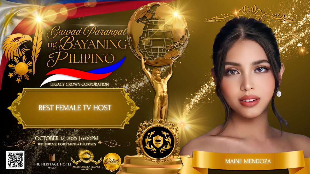 β (@ncmndei) on Twitter photo Gawad Parangal ng Bayaning Pilipino Best Female TV Host - Maine Mendoza. Congrats, <a href="/mainedcm/">Maine Mendoza</a>!
Β© GPBP | FB
#MaineMendoza Gawad Parangal ng Bayaning Pilipino Best Female TV Host - Maine Mendoza. Congrats, <a href="/mainedcm/">Maine Mendoza</a>!
Β© GPBP | FB
#MaineMendoza