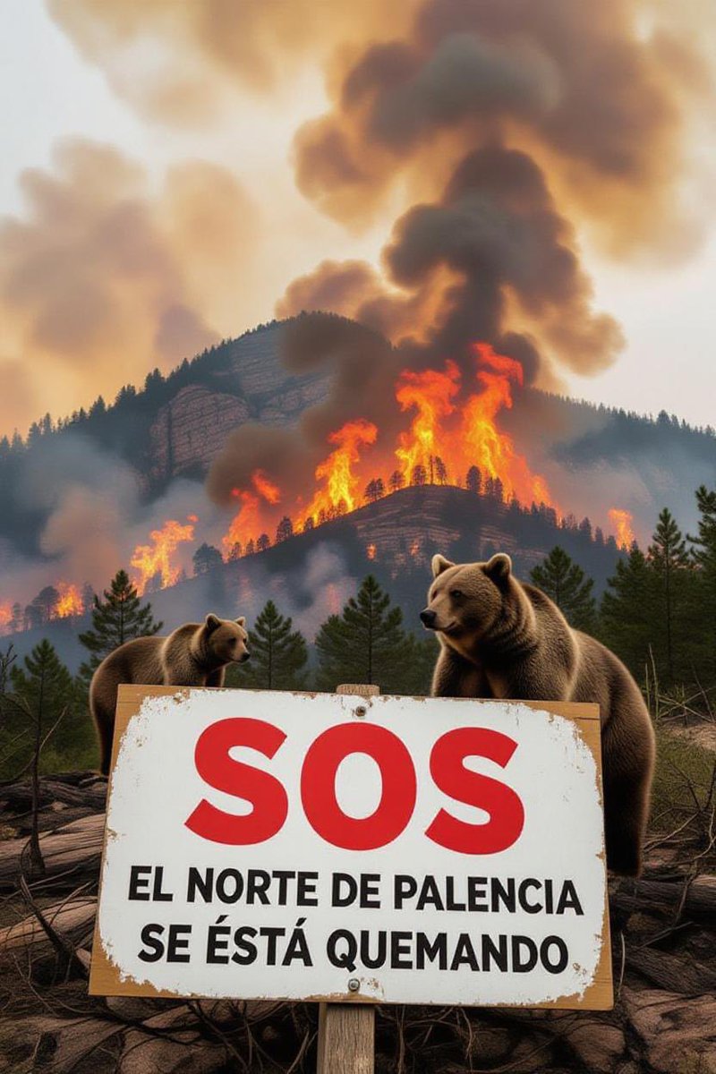 SOS…el norte de Palencia en llamas. Incendio en el norte de Palencia.