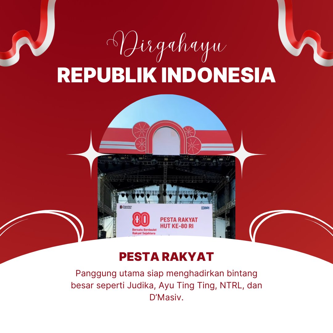 arshaka_1's tweet photo. Benar-benar terasa banget suasana perayaan hari kemerdekaan tahun ini ,di sambut dengan energi positif dari para masyarakat.

Generasi Emas Berkarya

#HUT80RI
#IndonesiaMaju
#MajuDariAku https://t.co/ZlGkhCJcyA