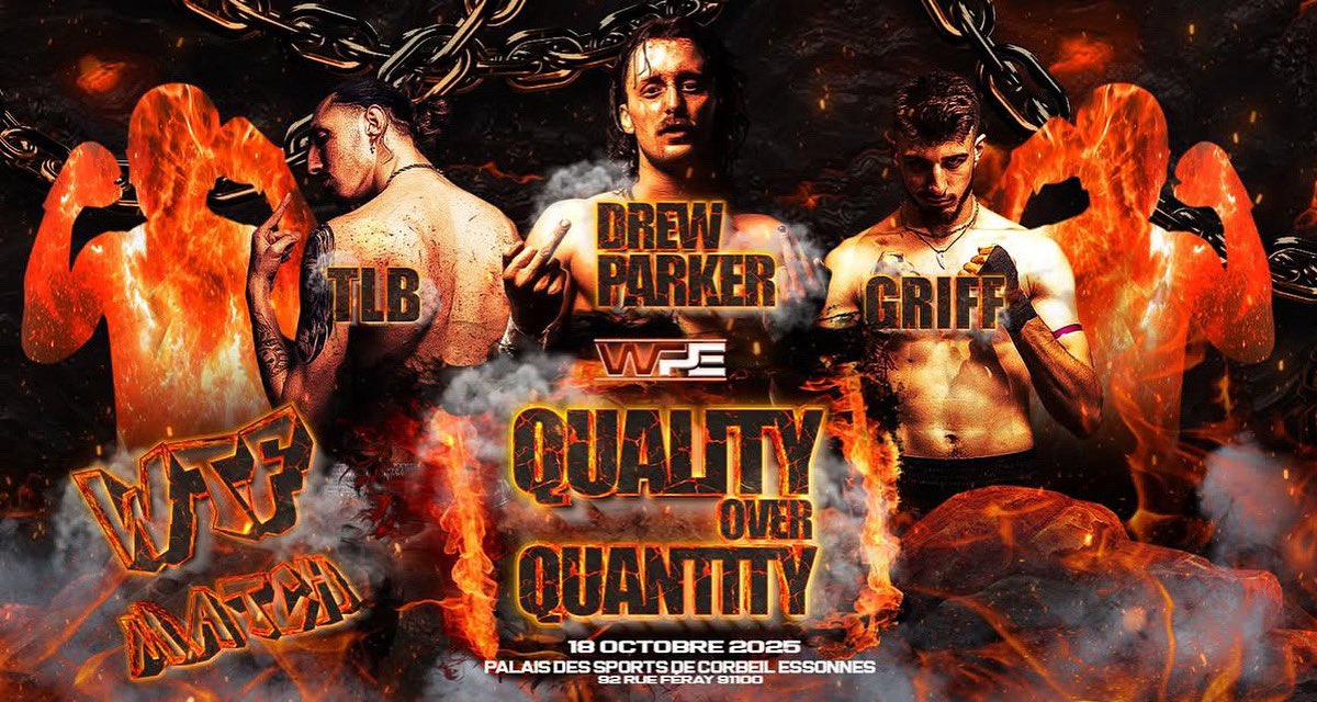 🔥 QUALITY OVER QUANTITY 2025 : WTF MATCH !🔥  

Préparez-vous pour un chaos total ! 
Drew Parker, Griff, TLB et d’autres fous furieux s’affrontent dans un match où TOUT est possible et RIEN n’est prévisible ! 
🤯 Attendez-vous à des cascades insensées, des surprises démentes et