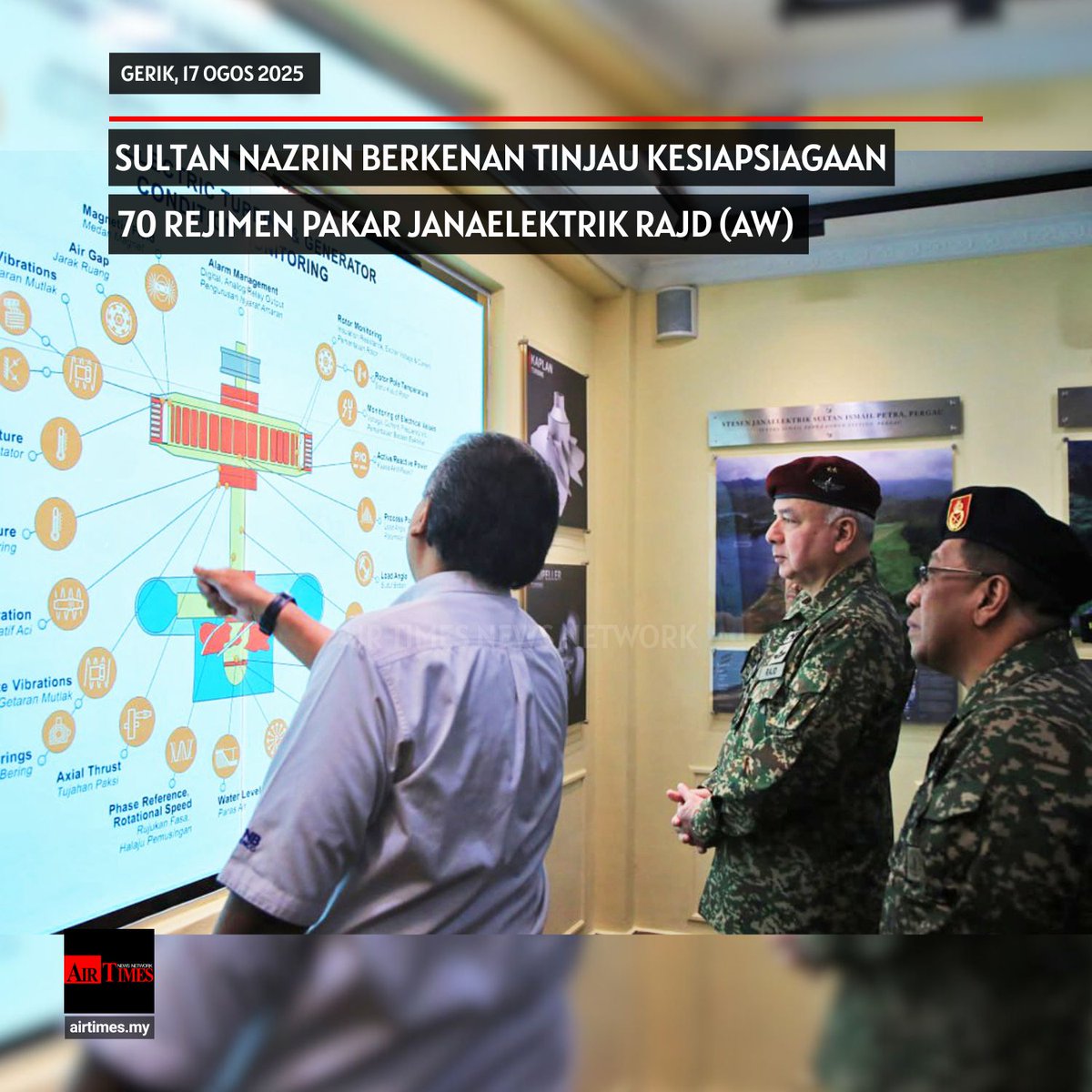TheAirTimes's tweet photo. Sultan Perak berkenan berangkat ke Stesen Janakuasa Sultan Azlan Shah, Bersia, bagi menyaksikan demonstrasi kesiapsiagaan 70 Rejimen Pakar Janaelektrik RAJD (AW).
#airtimes #RAJD #janakuasa #TNB
https://t.co/Im3qeSFzs4 https://t.co/JyR3xccZcV