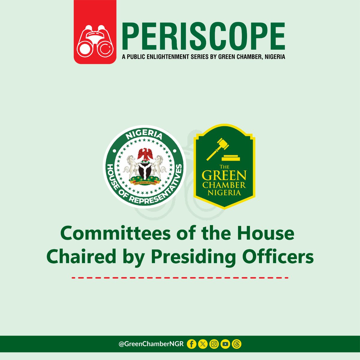 greenchamberngr's tweet image. #Periscope: Committees in Nigeria’s House of Representatives Chaired by Presiding Officers*l

🧵Thread

 #GreenChamberNGR #HouseNGR #LegislativeTrivia #CivicEducation #KnowledgeTest
