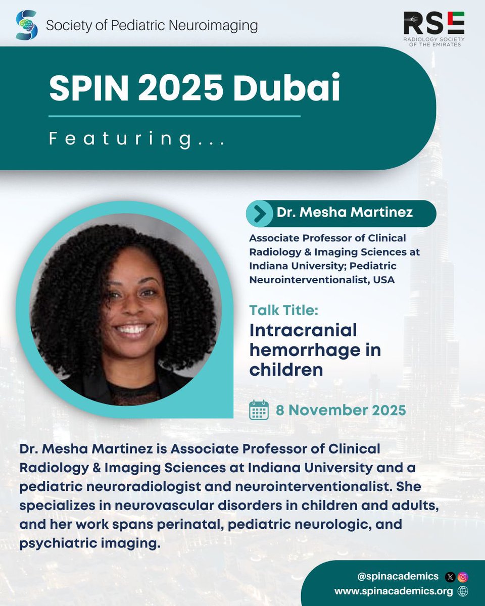 SPIN | Society of Pediatric Neuroimaging (@spinacademics) on Twitter photo The circulation theme is here to review and applaud- and no better way to kickstart this session than with the incredible <a href="/MeshaMartinezMD/">MeshaMartinezMD</a> giving us a navigation tool for the complex topic of intracranial hemorrhages. One of the finest teachers the world of learners know of! The circulation theme is here to review and applaud- and no better way to kickstart this session than with the incredible <a href="/MeshaMartinezMD/">MeshaMartinezMD</a> giving us a navigation tool for the complex topic of intracranial hemorrhages. One of the finest teachers the world of learners know of!
