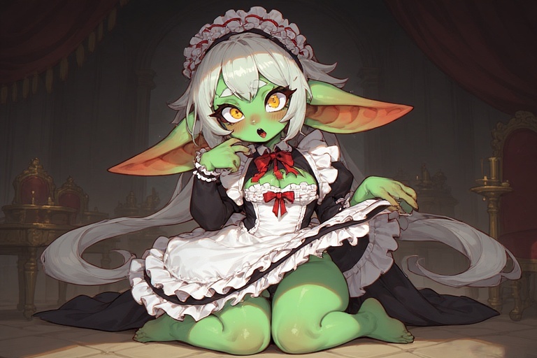 pashagreene's tweet photo. The goblin maid kneels before you, silver hair falling over her flushed cheeks, golden eyes wide with devotion. The tray is long forgotten at her side, because her true duty isn’t tea or cakes… it’s you. She whispers, ‘Your servant lives only to serve, Master. Command me, and I will obey.’ 🖤✨
#GoblinMaid #ObedientSlave #KinkyFantasy
