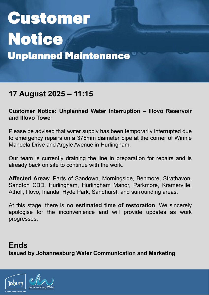 Johannesburg Water tweet media