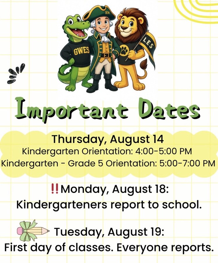 📢 REMINDER for families! 
Tomorrow is Kindergarten Transition Day! 

🦁Arrival: 8:00-8:30am 
🦁Dismissal: 3:30pm 

We're ready to welcome our newest learners!