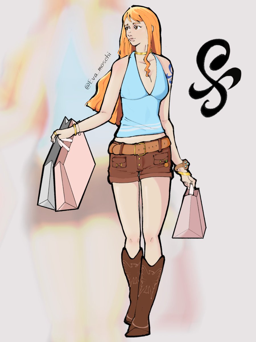 Eva_aart's tweet photo. I really like one piece, so I drew my own nami #onepiece #nami https://t.co/SClaAWveZU