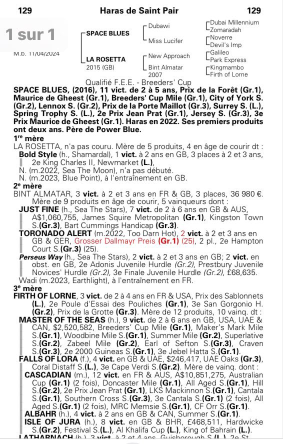 saint_pair's tweet image. #SpaceBlues just sires his 10th individual winner as his son Mr Seagull wins on debut in the six-furlong Maiden @ponteraces 🇬🇧 few minutes ago.
Don’t forget today our lot 🟠⚪️1️⃣2️⃣9️⃣, a very nice looking colt, Dam La Rosetta (1/2 to Recent GR1w Tornado Alert)
📍See you Yard C