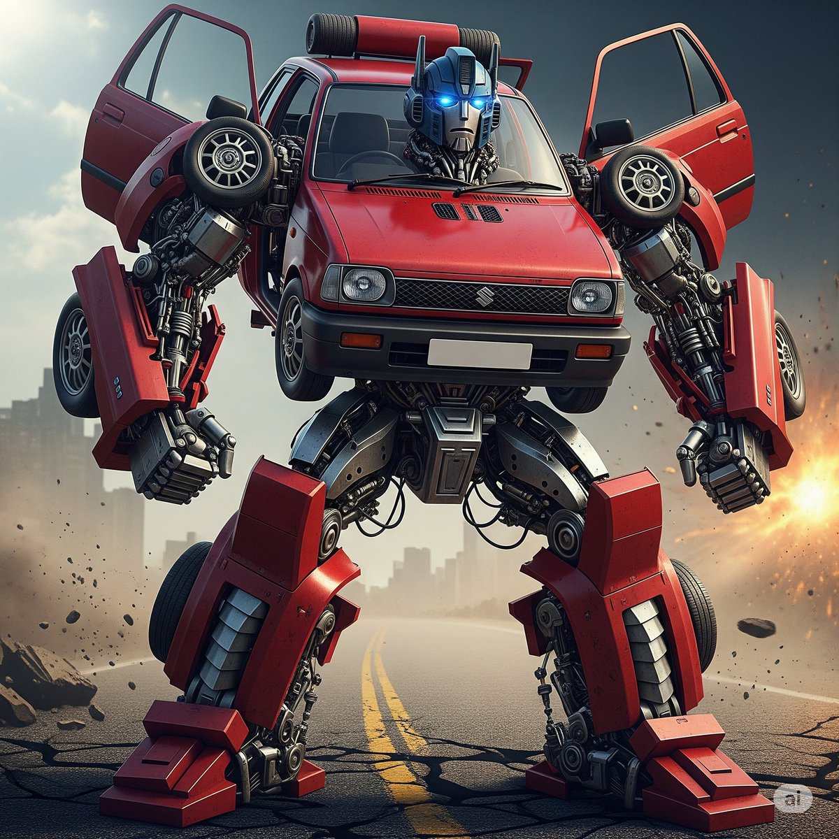 kashyap_makadia's tweet image. Imagine Maruti 800 as #Transformers @Maruti_Corp