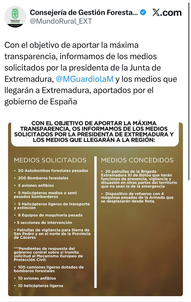 Álvaro Cotrina #ApieDeCalle (@alvaroscotrina) on Twitter photo No <a href="/MundoRural_EXT/">Consejería de Gestión Forestal y Mundo Rural</a> esto no es transparencia, es una puta vergüenza, además de una manipulación sin precedentes ante una catástrofe como la que estamos viviendo. Dejad de preparar el relato de “somos los buenos” y de apuntar a nadie que la provincia se está calcinando, joder No <a href="/MundoRural_EXT/">Consejería de Gestión Forestal y Mundo Rural</a> esto no es transparencia, es una puta vergüenza, además de una manipulación sin precedentes ante una catástrofe como la que estamos viviendo. Dejad de preparar el relato de “somos los buenos” y de apuntar a nadie que la provincia se está calcinando, joder