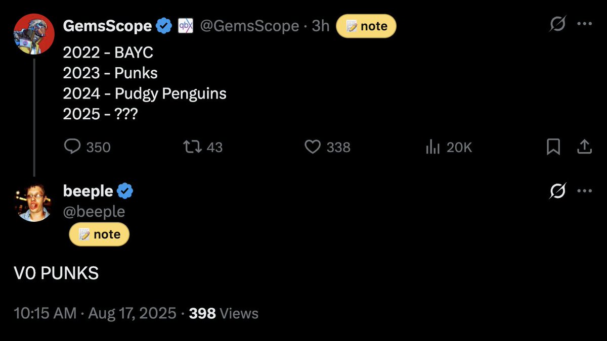 NFTdavie's tweet photo. On this lazy sunday morning, @beeple decided to reply V0 Punks to this tweet. 🤔

@Nakamigos https://t.co/PPbW7ezrx6